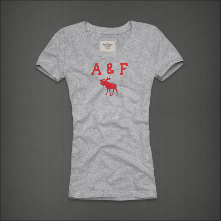 Abercrombie Fitch Mujeres De Cuello Redondo Corto Remera AF8289